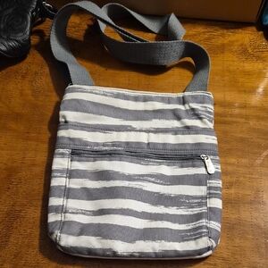 Thirty-One Gray and White Crossbody Bag